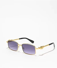 Chunky Metal Braided Leopard Gold Sunglasses