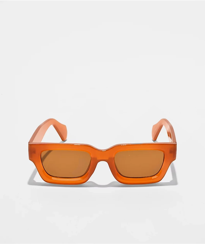 Chunky Rectangle Orange Sunglasses
