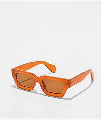 Chunky Rectangle Orange Sunglasses