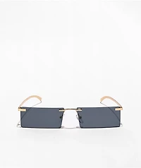 Clarity Black Slim Rectangle Sunglasses