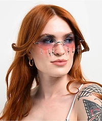 Cloud & Lightning Pink & Blue Rimless Sunglasses
