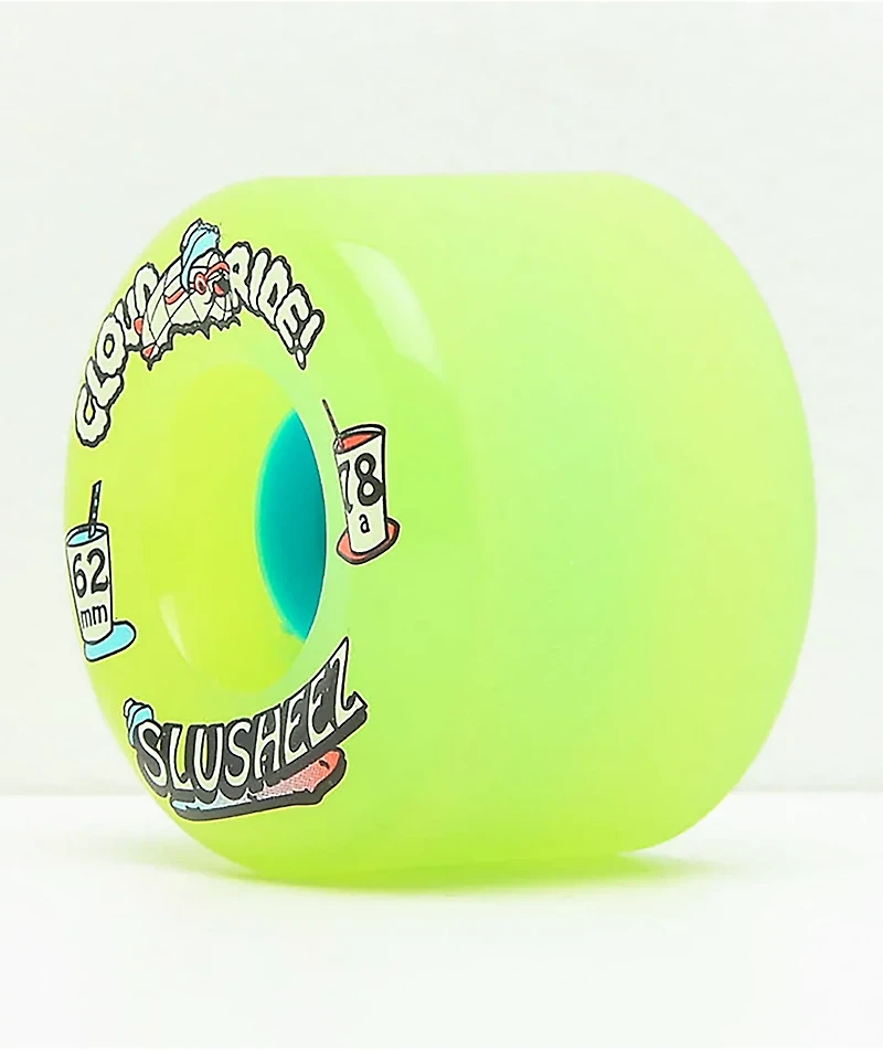 Cloud Ride Slusheez Lime 62mm 78a Cruiser Wheels