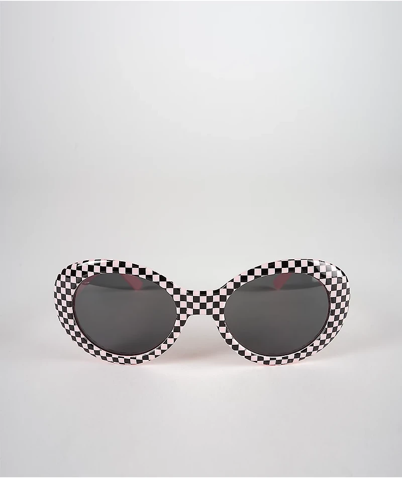 Clout White & Black Checkerboard Sunglasses