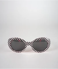 Clout White & Black Checkerboard Sunglasses