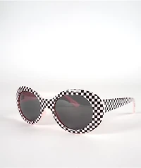 Clout White & Black Checkerboard Sunglasses