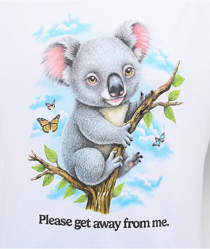 Club Vintage Please Get Away White T-Shirt