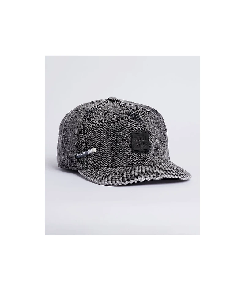 Coal Clayton Black Acid Wash Strapback Hat