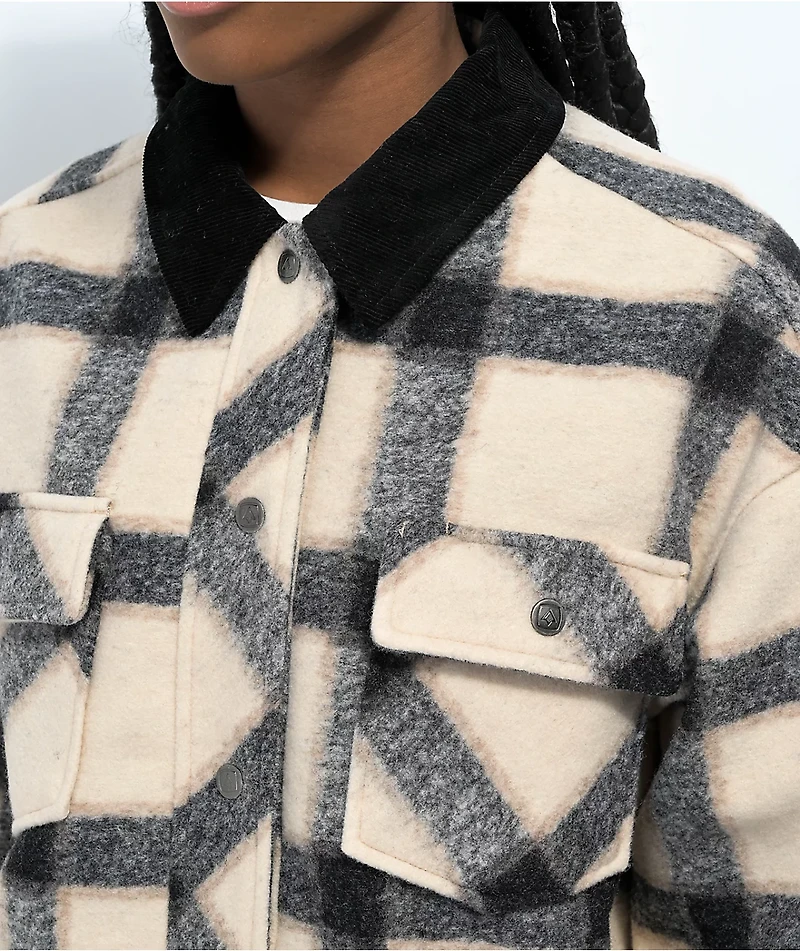 Coal Sheila Cream Plaid Shacket