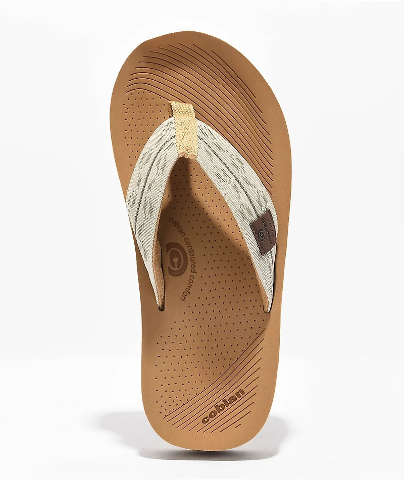 Cobian Camino Rise Tan & White Sandals