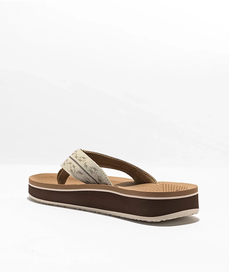 Cobian Camino Rise Tan & White Sandals