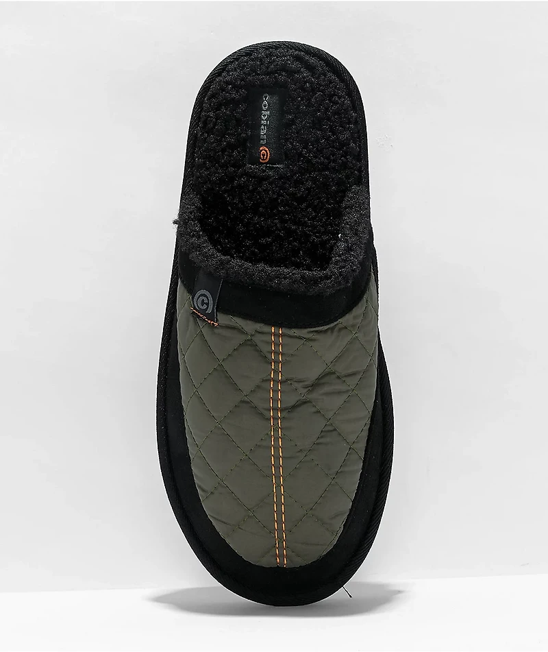 Cobian Happy Camper Olive & Black Mule Slippers