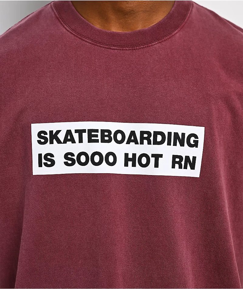 Color Bars Skateboarding Is Hot Red T-Shirt