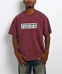 Color Bars Skateboarding Is Hot Red T-Shirt