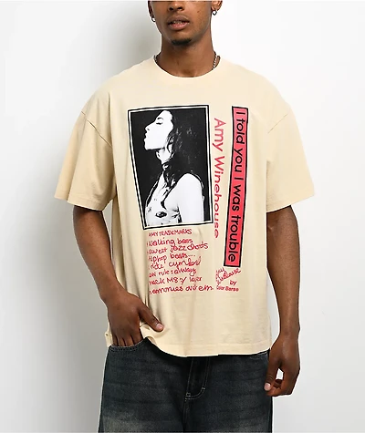 Color Bars x Amy Winehouse Trouble Beige T-Shirt