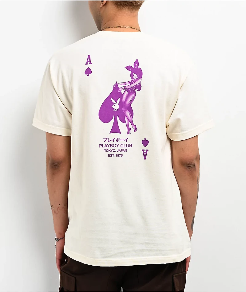 Color Bars x Playboy Ace Of Spades Cream T-Shirt