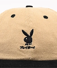 Color Bars x Playboy Japanese Rabbit Beige & Black Corduroy Strapback Hat