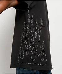 Color Bars x Playboy Rhinestone Flames Black T-Shirt