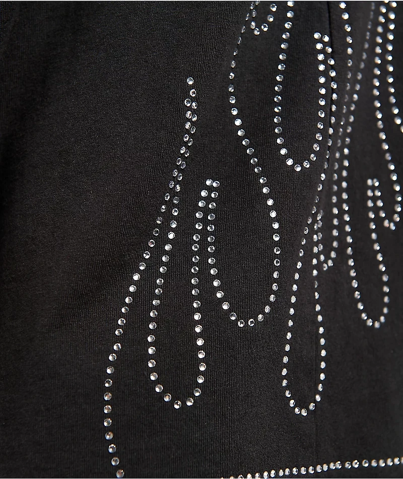 Color Bars x Playboy Rhinestone Flames Black T-Shirt