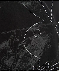 Color Bars x Playboy Rhinestone Lips Black T-Shirt