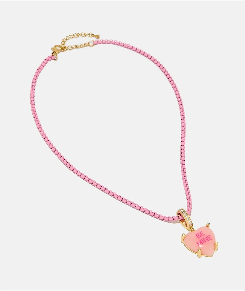 Color Trip Candy Heart Pink Necklace