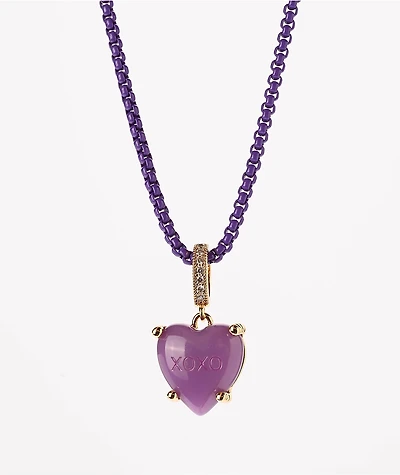 Color Trip Candy Heart Purple Necklace