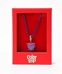 Color Trip Candy Heart Purple Necklace