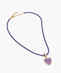 Color Trip Candy Heart Purple Necklace