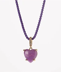 Color Trip Candy Heart Purple Necklace