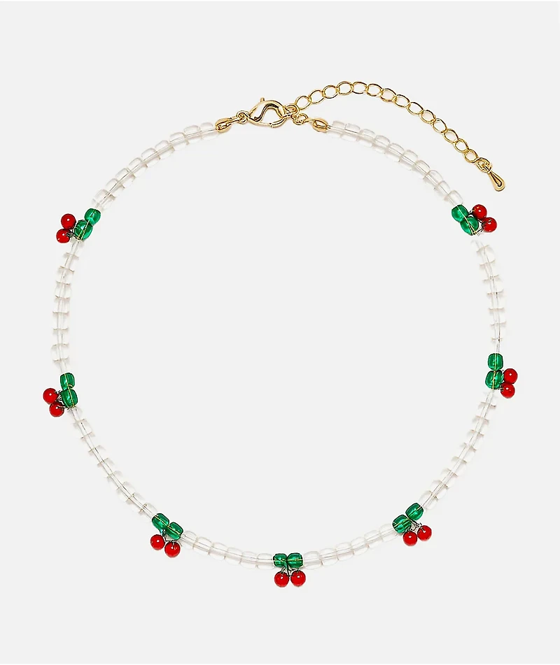Color Trip Cherry Bead Choker Necklace