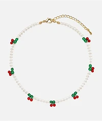 Color Trip Cherry Bead Choker Necklace