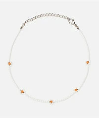 Color Trip Daisy White Bead Choker Necklace