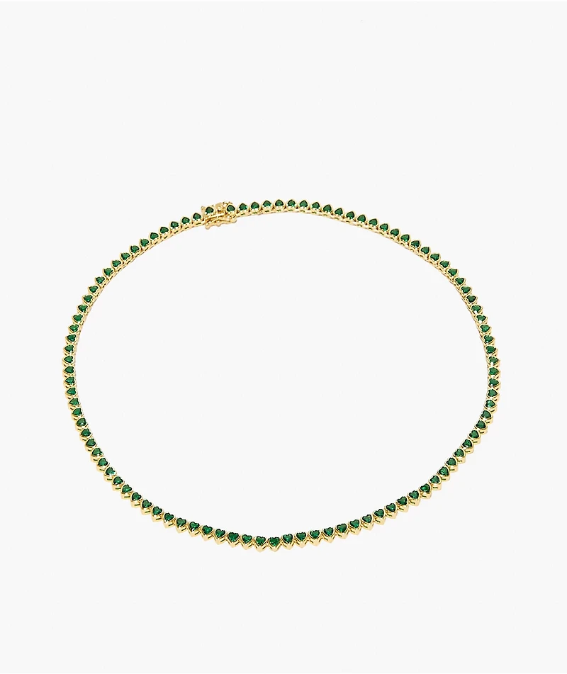 Color Trip Emerald Heart Tennis Choker