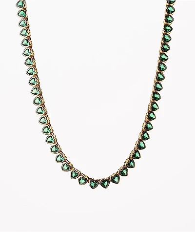 Color Trip Emerald Heart Tennis Choker