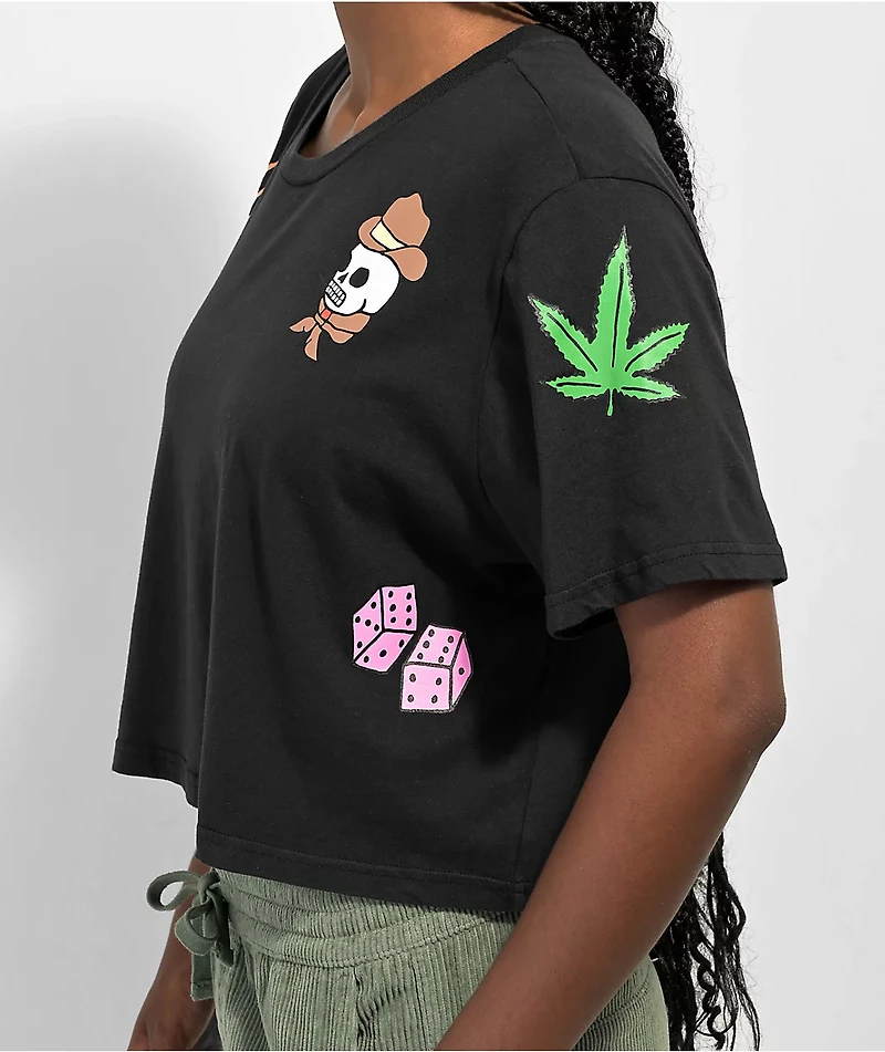 Coney Island Picnic Born To Win Black Crop T-Shirt