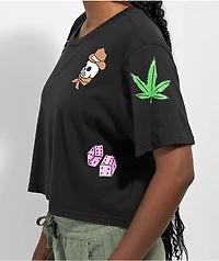 Coney Island Picnic Born To Win Black Crop T-Shirt