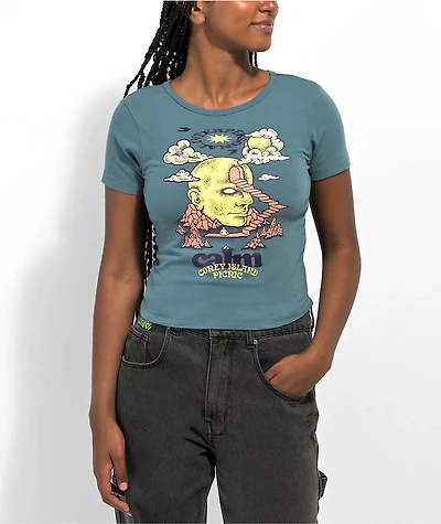 Coney Island Picnic Calm Baby Blue Crop T-Shirt