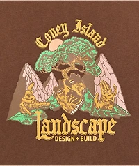 Coney Island Picnic Landscape Brown T-Shirt