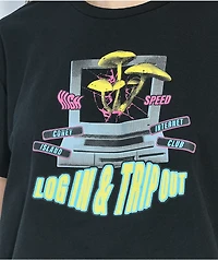 Coney Island Picnic Log Trip Black Crop T-Shirt