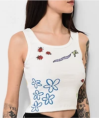 Coney Island Picnic Summer Break Doodle White Tank Top