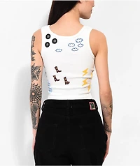 Coney Island Picnic Summer Break Doodle White Tank Top