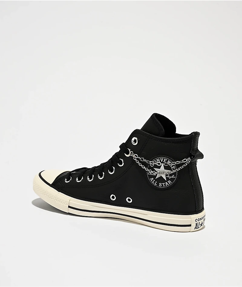 Converse Chains Chuck Taylor All Star Pro Hi Black, Silver & White Skate Shoes