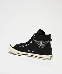 Converse Chains Chuck Taylor All Star Pro Hi Black, Silver & White Skate Shoes