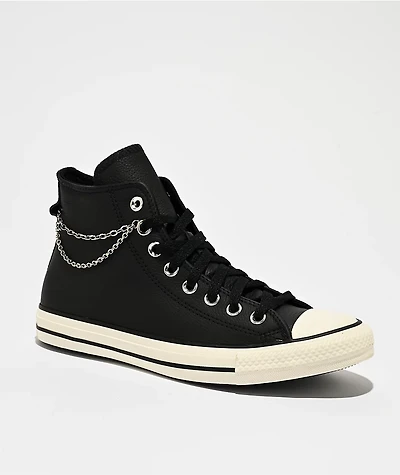 Converse Chains Chuck Taylor All Star Pro Hi Black, Silver & White Skate Shoes