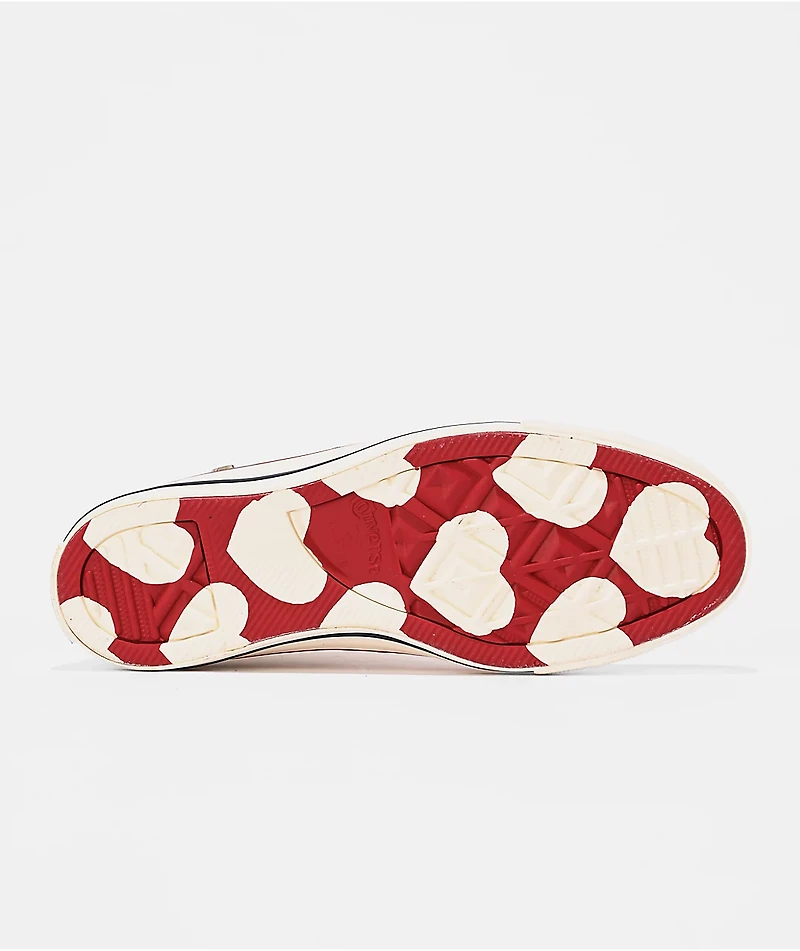 Converse Chuck Taylor All Star Chucks In Love Egret & Red High Top Shoes