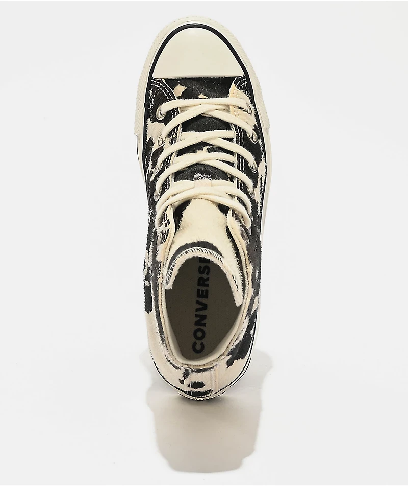 Converse Chuck Taylor All Star Cow Print Black & White High Top Shoes