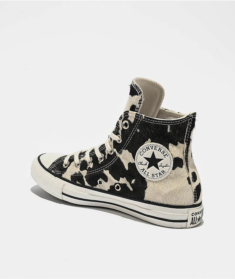 Converse Chuck Taylor All Star Cow Print Black & White High Top Shoes