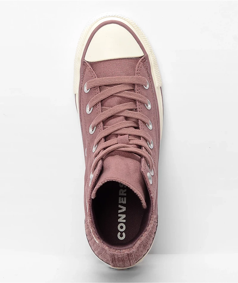 Converse Chuck Taylor All Star Cozy Utility Saddle & Dark Wine High Top Shoes