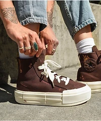 Converse Chuck Taylor All Star Cruise Tattoo Brown High Top Platform Shoes