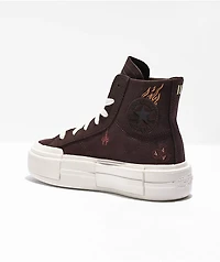 Converse Chuck Taylor All Star Cruise Tattoo Brown High Top Platform Shoes