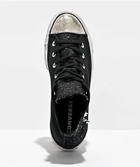 Converse Chuck Taylor All Star Lift Black & Silver Studded High Top Platform Shoes